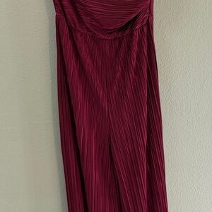 ASOS Design Elegant Burgundy Pleated Jumpsuit